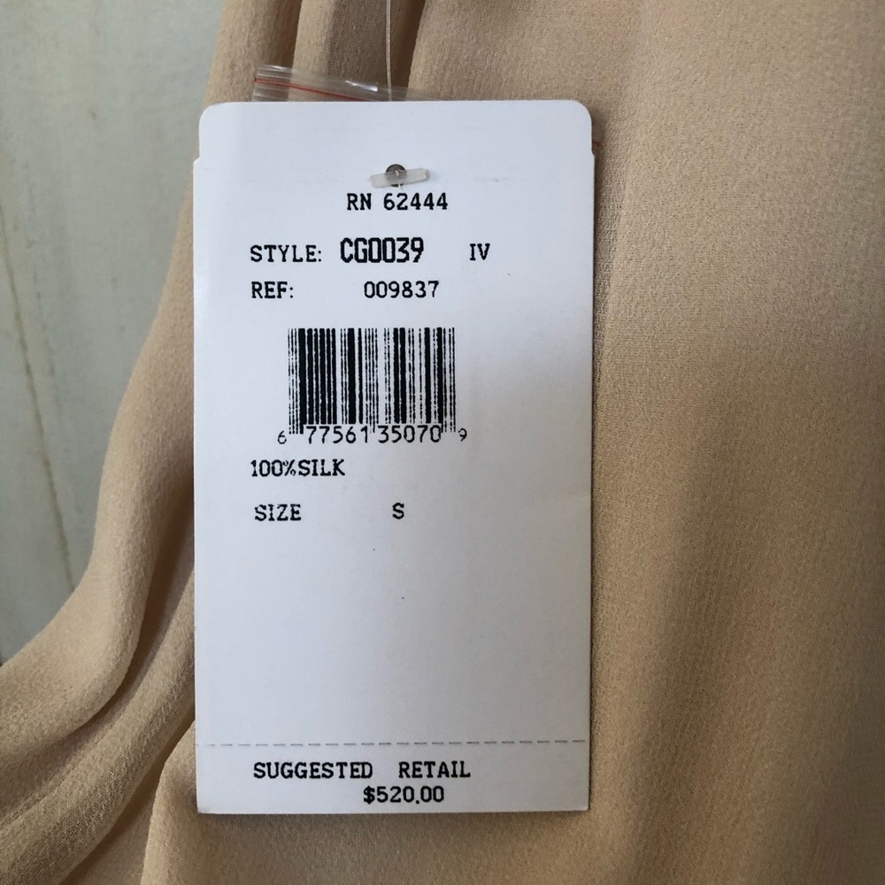 NWT Nicole Miller gold silk beaded dress - Picture 5 of 8